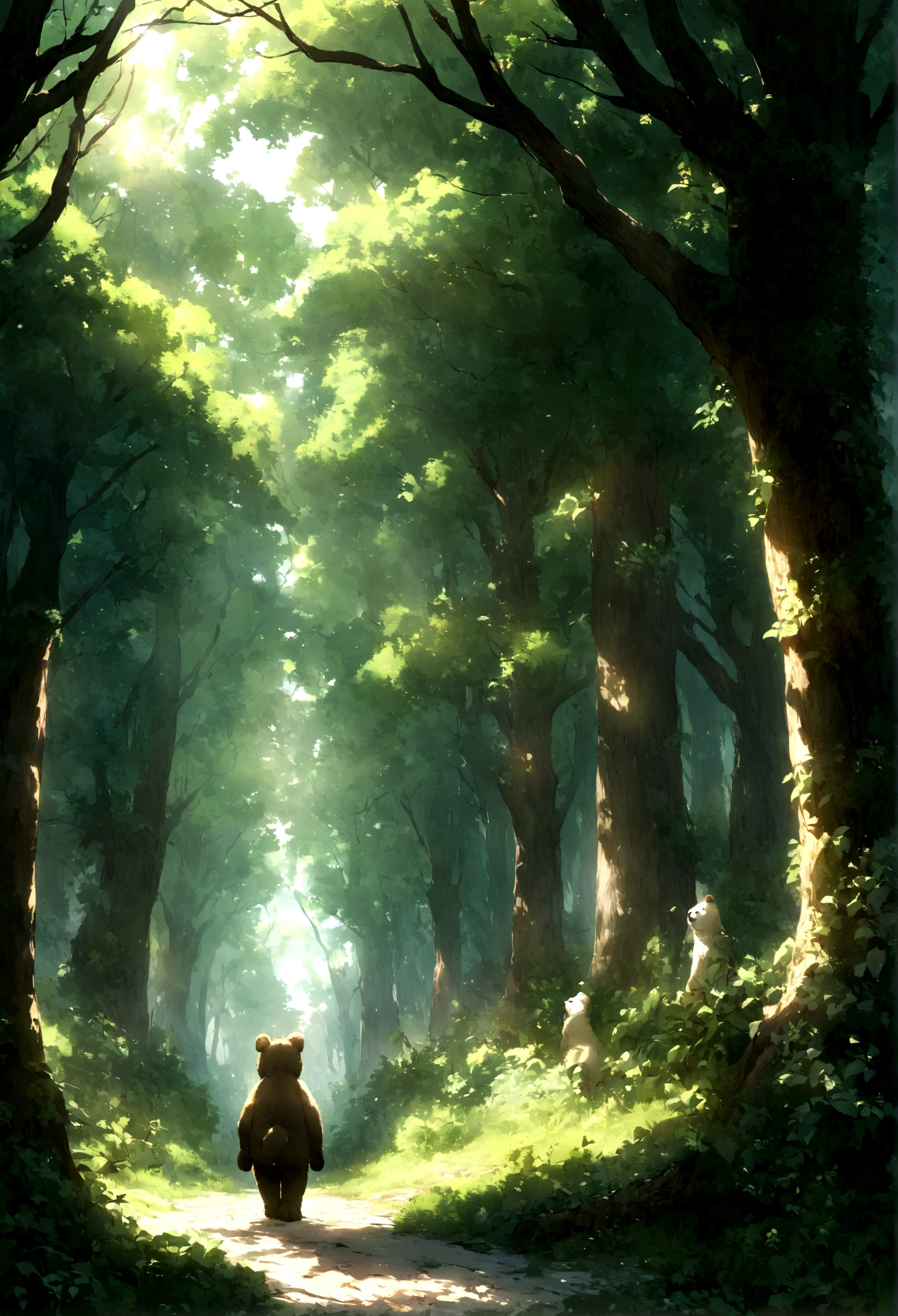 on a sunny morning,The animals in the forest are busy doing their own things。in this forest,There is a bear named Bailey the Bear,He has a kind heart