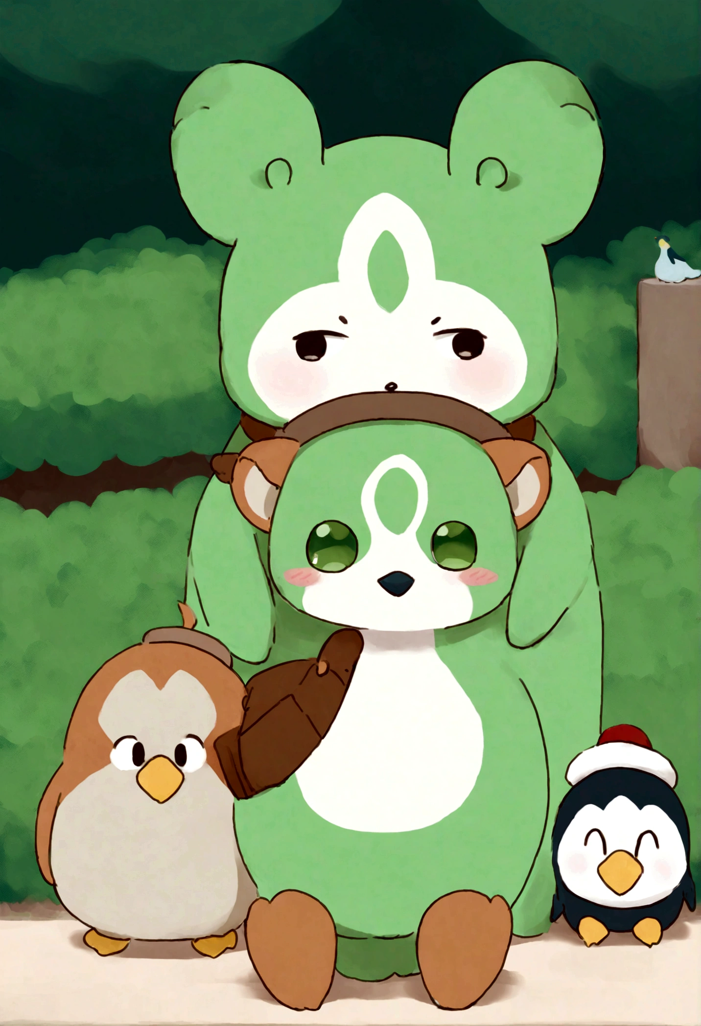 keep this seed，one day，Bailey the Bear is going to find some friends to play with，He walked to a green shade，Met a cute fox named Peter。 One day, Little Bear Billy was ready to go find some friends to play with. He walked to a shady spot and met a cute penguin named Peter.


