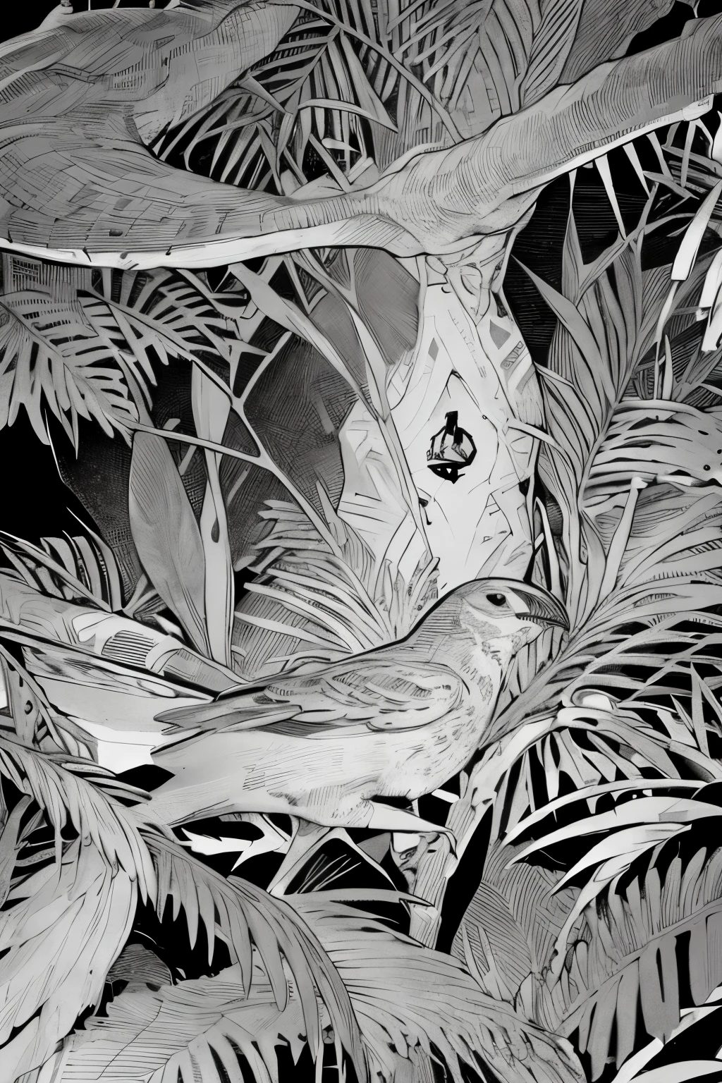 {
"prompt": "Create a best quality ,black and white ,cartoon of a Sparrow for a children's coloring book. The design should have thick lines, low detail, and no shading. Ensure the aspect ratio is 9:11. The Sparrow should be set against a jungle background and include the name 'Sparrow' on the side in attractive fonts.",
"size": "1024x1280"
}