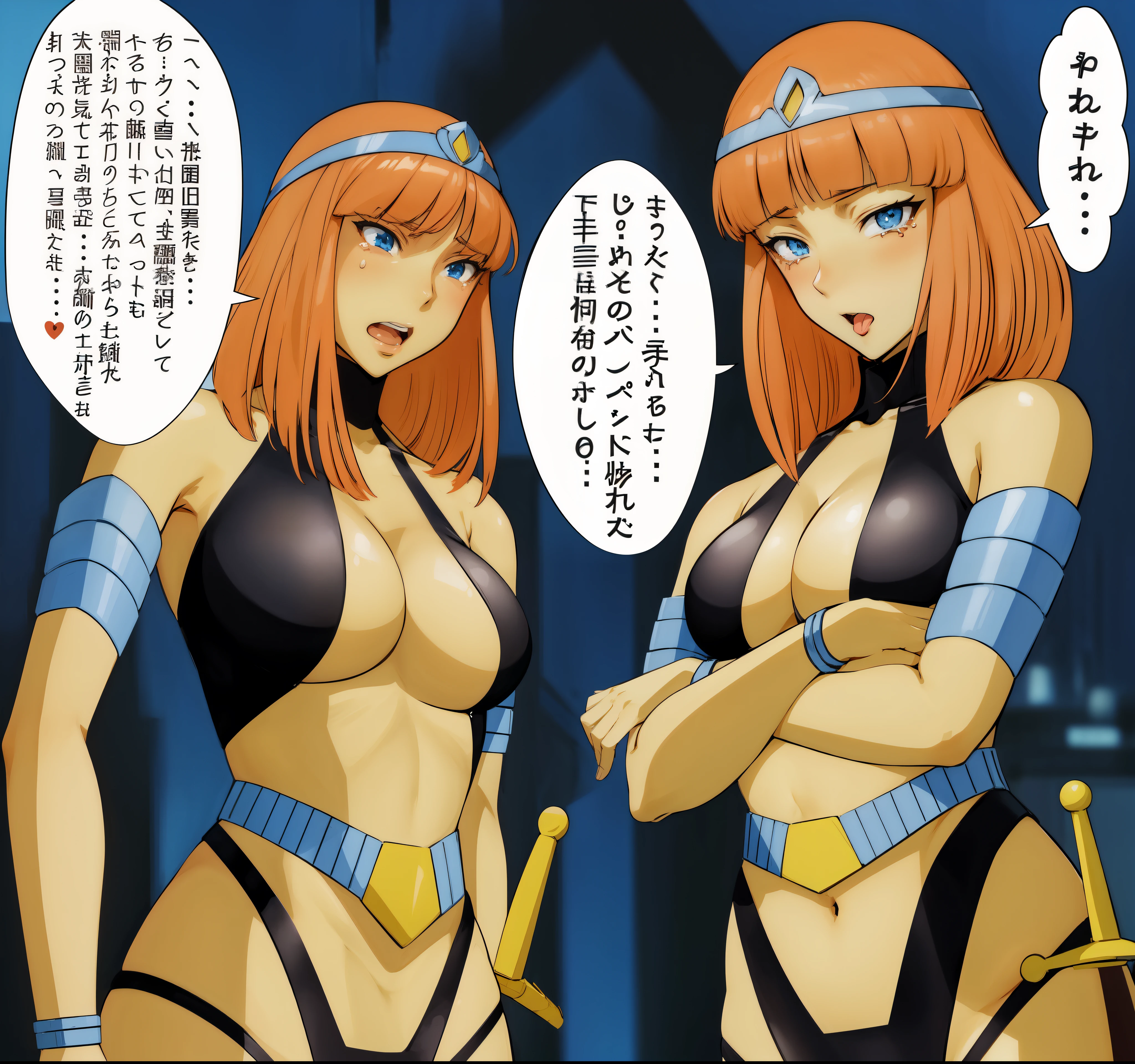 2Female Fighters、Japanese girl、Close-up of a girl in a black leotard、Black glossy leotard、Black boots、Saiyan Girl, wonderful, Nano Girl, Female body type, Inspired by Hiromu Arakawa, Anime Manga Robot!! Anime Girls, Fubuki, Full Body Suit, by Hiromu Arakawa、wonderful, silk, Beautiful and attractive anime , Anime Girls of the future, tears,Drooling,Pee,Sweat,Tongue out,incontinence,Peeing、Estrus、Eyes wide open,Estrus,Blushing,Nipples are erect,Face is hot、Lust