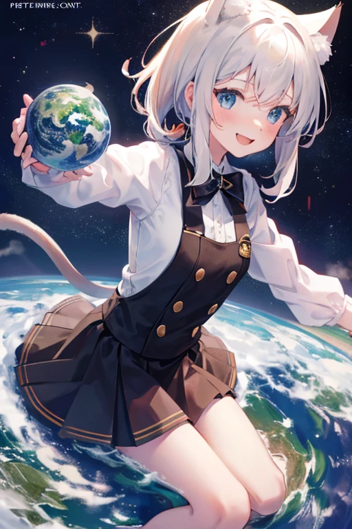 GTS,GTS planet,Cat ear,Girl,white,Smile