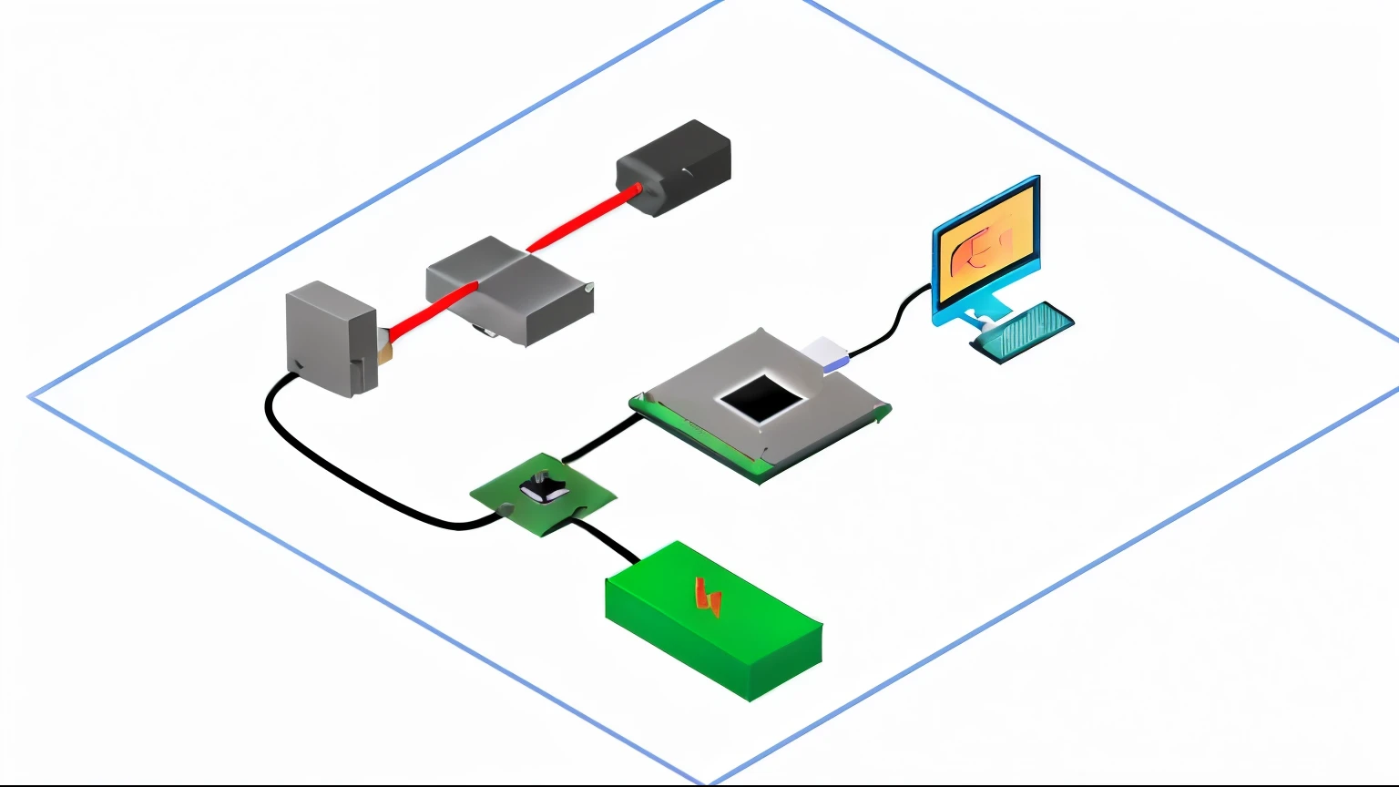 Start from the top right,Laser transmitter,optical fiber,V-groove,另一根optical fiber,两根optical fiber在V-groove上对准,And peel off a section of the coating,然后第二根optical fiber连接到光电二极管上,Then connect to the cross-group amplifier,The transimpedance amplifier is powered separately by the power module,The other end of the cross-group amplifier is connected to the signal acquisition card,Finally connected to。I want this installation to be similar to the installation diagram in the Nature paper