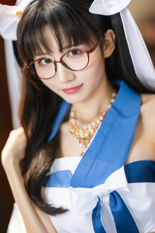 highest quality、masterpiece、High sensitivity、High resolution、One Woman、Slim Body、Glasses、Shrine maiden