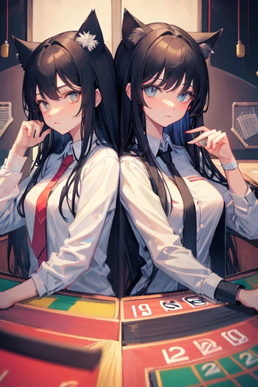 score_9, score_8_up, score_7_up, score_6_up, score_5_up, score_4_up, (source_anime), Adult Bitch girl, tactile hair, black hair, casino, big hips, shirt, red mini skirt, sweaty, pussy in cum, Turn your ass,(((NSFW)))((lower body))