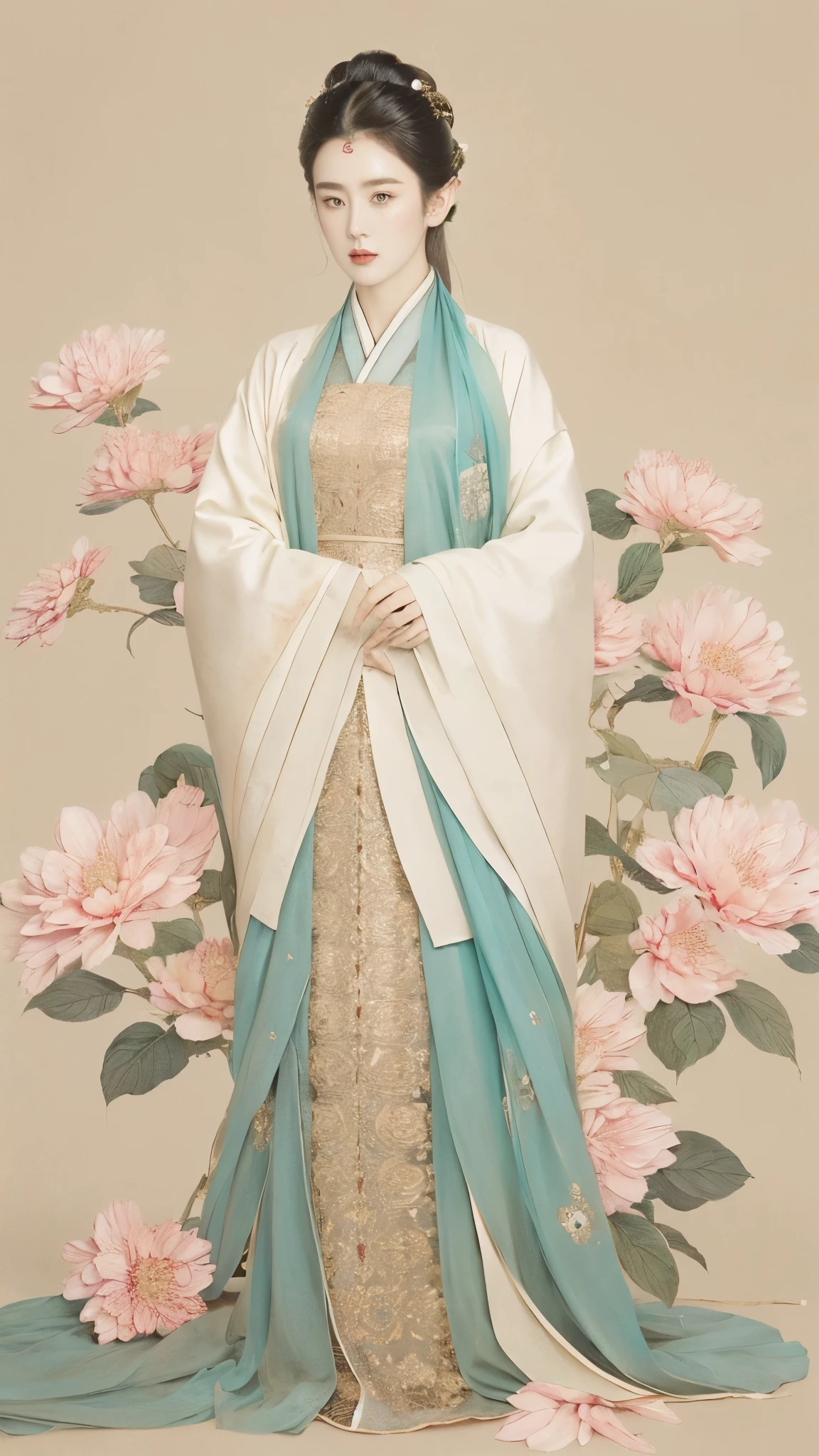 (1 Girl:1.4),Solitary, Gorgeous, Extremely detailed,(Joshua Middleton Comic Cover Art:1.1), (Action painting:1.2),(Concretism:1.2),(Hyperpolarization:1.5),rich and colorful,The most detailed,white gray background, White Hanfu, Pastel colors, (masterpiece, Top quality, best quality, Official Art, beautiful and aesthetic:1.2),