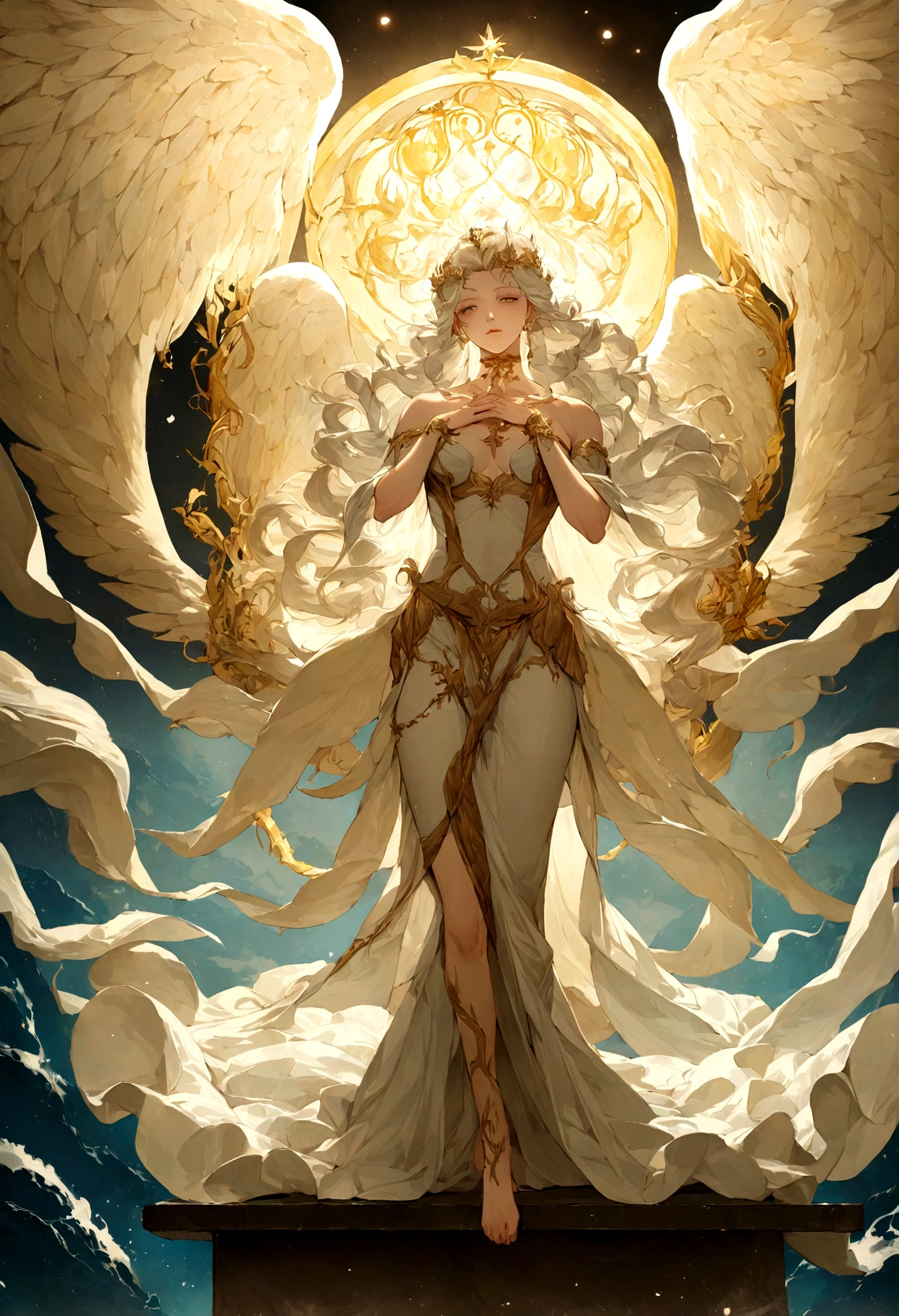 8K high resolution portrait of an 18 year old angelic man, Full Body Lesbian, エロスDivine Beauty, Divine Beauty, very pretty ((Angel Man)) angel man with majestic wings, Long Curly Hair, God of the Sea, God of the Sea, Lucian, Divine Art, Greek God, Luna, God of love and peace, Beautiful God, Myth of the Earth God, Good Eros, A magnificent portrait of God, Frank Kelly Freese, Carol Back Style, ((Beautiful Face)), Ultra high definition, highest quality, 32k Ultra ||, Ultra HD |