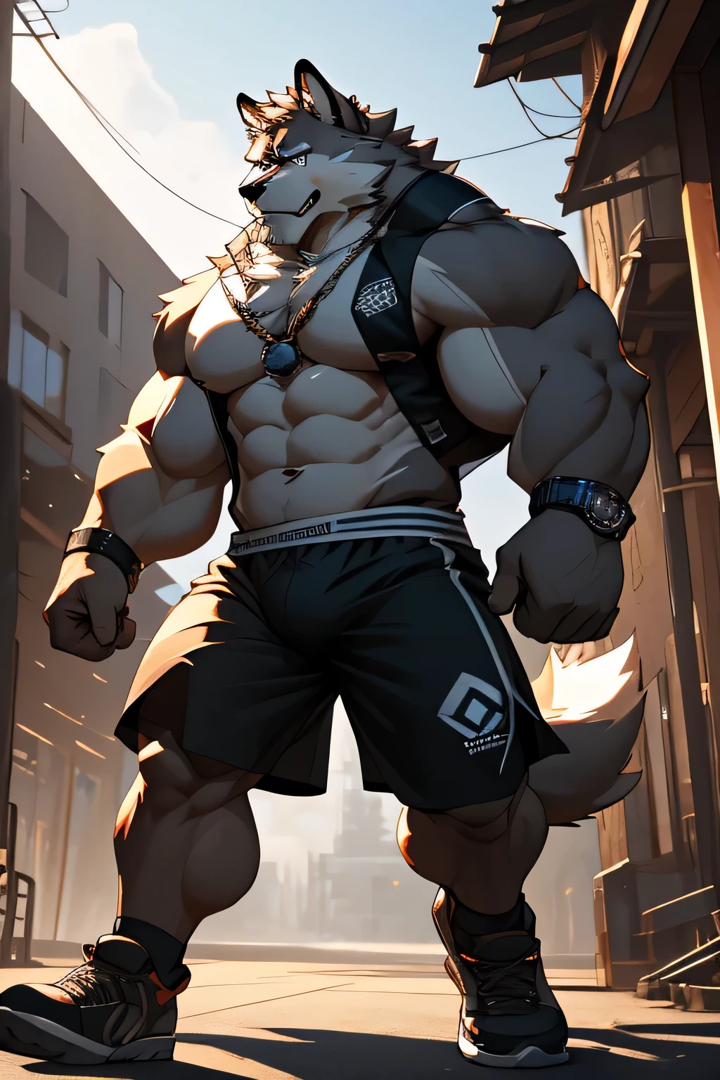 2d digital drawing, a shirtless muscular Saint Bernard hound male with huge buff muscles wearing black gym shorts, black wristbands and black gym shoes, doing 300lbs of biceps curls barbells at the gym intensely, working out, lifting weights, weight plates, (best quality,4k,8k,highres,masterpiece:1.2),ultra-detailed,(realistic,photorealistic,photo-realistic:1.37),extremely detailed muscles and veins,incredibly detailed fur, extremely detailed eyes, extremely detailed face, extremely detailed paws, extremely detailed physique, extremely muscular,insanely ripped, chiseled physique, powerful, intense, hardcore, gritty, dramatic lighting, dynamic pose, action shot, powerful, strong, masculine, hyper detailed, photorealistic, 8k, lifelike, cinematic, dramatic (Detailed eyes), Browster, (a high resolution, Best quality), 4k,(by takemoto arashi).