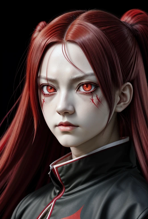 anime character with red eyes and long hair with red eyes, kimetsu no yaiba, red eyes glowing, red-eyes, large red eyes, fully red eyes, with red glowing eyes, portrait of hisoka hunter hunter, red eyes, symmetry!! portrait of akuma, fully red eyes no pupils, demon slayer artstyle, junji ito 4 k