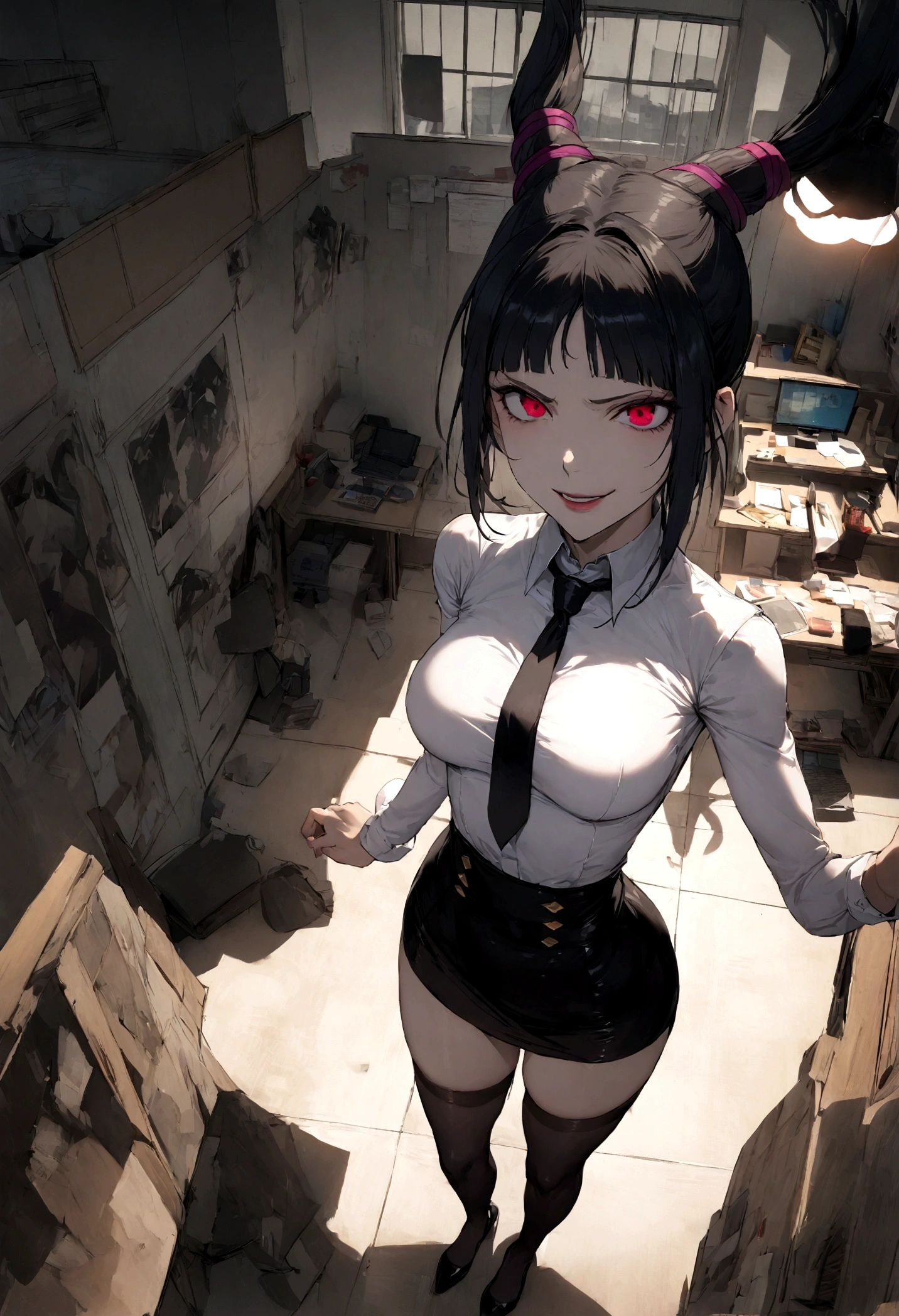 glaring、(Big Breasts)、curvy、(((((1 girl)))))、High-pressure poses、In a dark room、(older sister)、((owncast eyes))、wearing black gloves、((Five fingers))