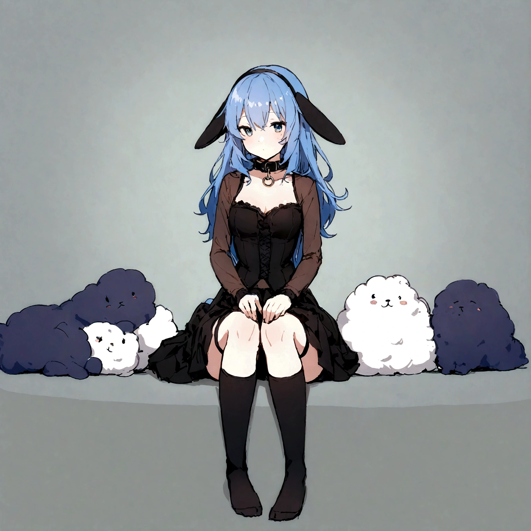 One girl, Cosmetan, methane, Twin Drill, Pink Hair, blue eyes, dress, Outdoor, Fallen leaves, (((skirt lift))), (((squat, spread leg))), (((white panties, White garter belt, white garter hose))),