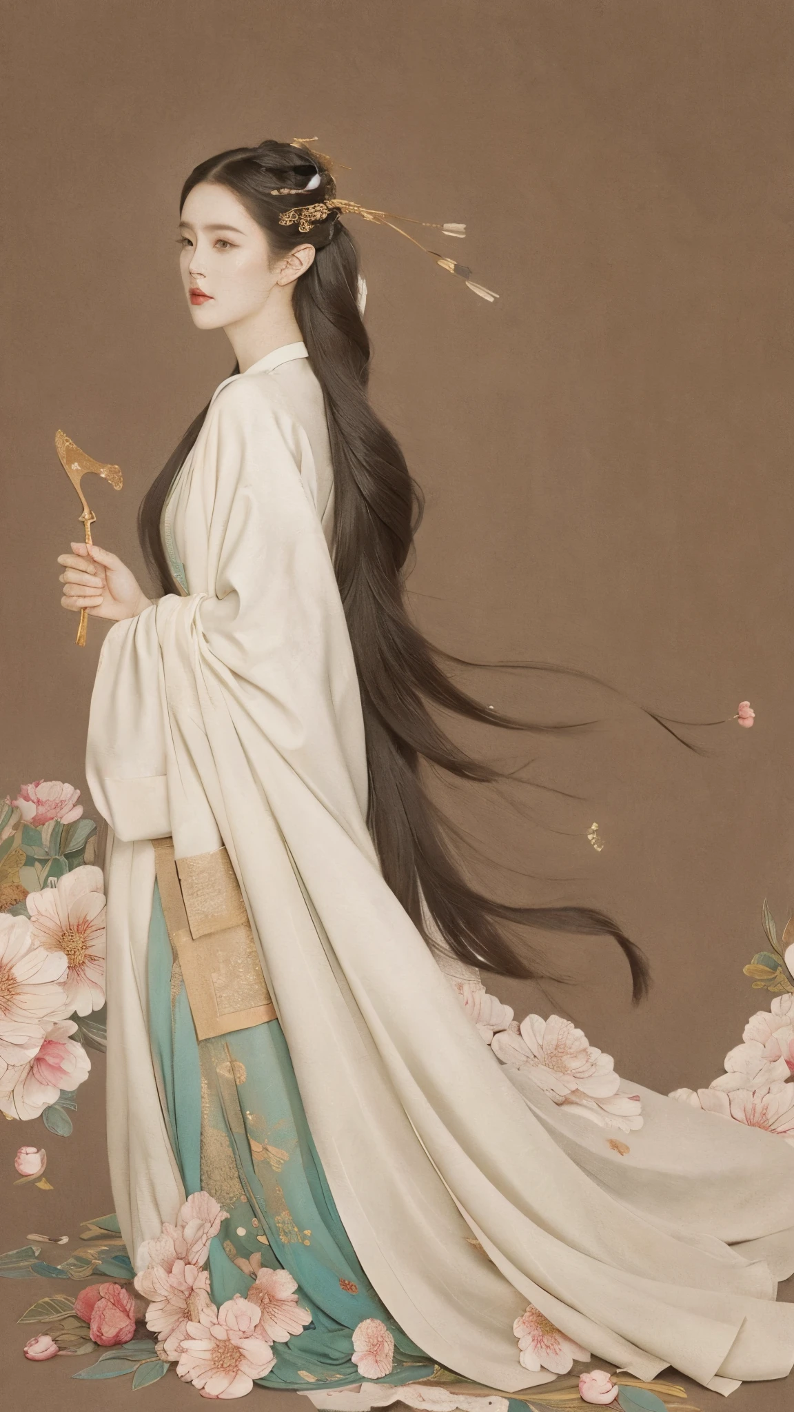 (1 Girl:1.4),Solitary, Gorgeous， Extremely detailed,(Joshua Middleton Comic Cover Art:1.1), (Action painting:1.2),(Concretism:1.2),(Hyperpolarization:1.5),rich and colorful,The most detailed,white gray background, White Hanfu, Pastel colors， (masterpiece, Top quality, best quality, Official Art, beautiful and aesthetic:1.2),