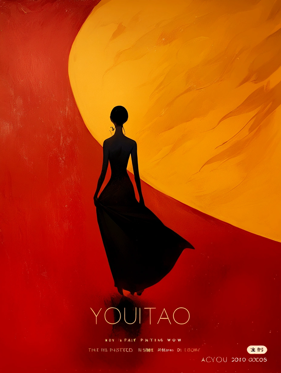 The painting shows a woman in a long skirt,The background is a round clock, Inspired by Tang Di, Inspired by Yin Dourui, The album cover, inspired by Yi Yuanji, Abstract Figurative Art, inspired by Zou Yigui, Inspired by Qiandu, Inspired by David Diao, 音樂The album cover, Acrylic painting on canvas, young woman
