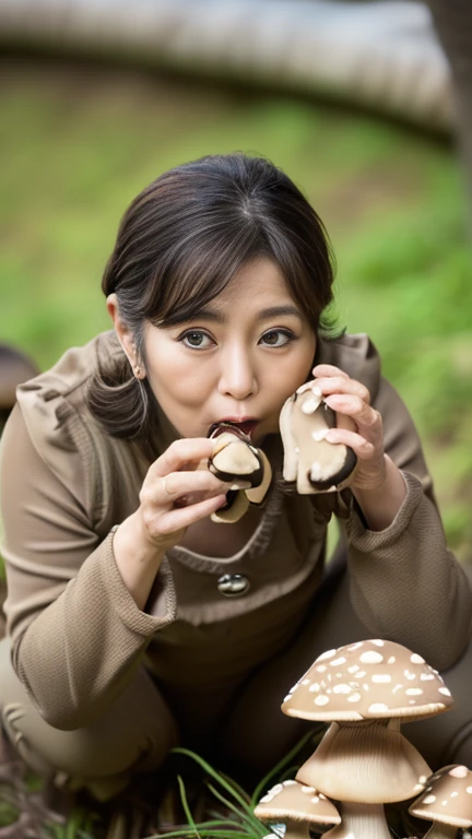 (Japanese 50-year-old woman eating Mushroom-like sweets 5:1.5)6Precision in the details,High resolution,Smooth image quality,Clear,Contour,(Raw photo:1.2)、(highest quality:1.5),(Precision:1.5),
(High resolution:1.5),
(8k),
(Japanese:1.7),