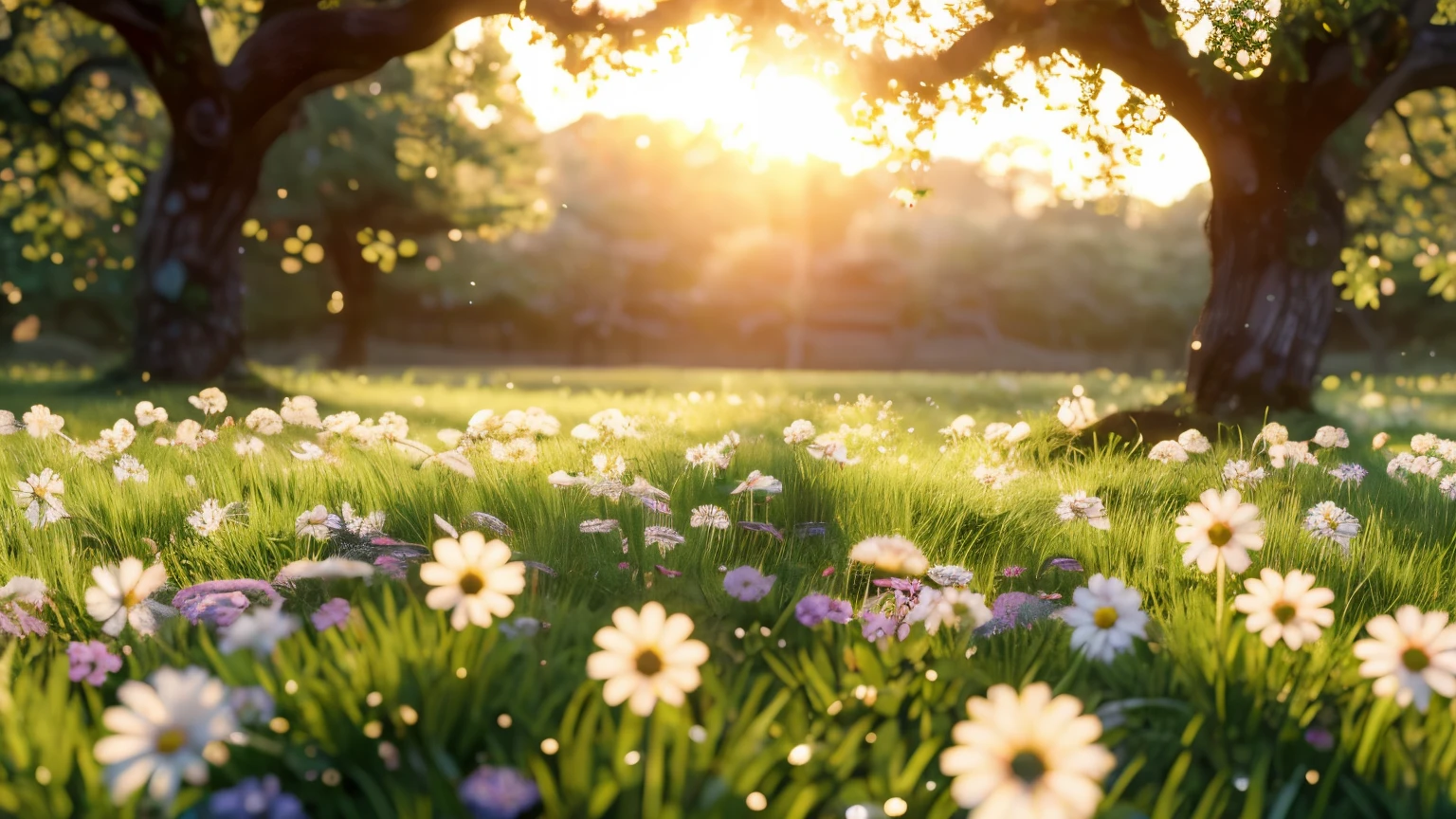 (masterpiece:1.2),best quality,High resolution,Extremely detailed CG,Perfect lighting,8k wallpaper,E-commerce photography,close up,Bokeh,On a meadow,blue_Sky,White Cloud,Flowers,moss,beautiful scenery,dreamlike,Bright colors,caodi,landscape,