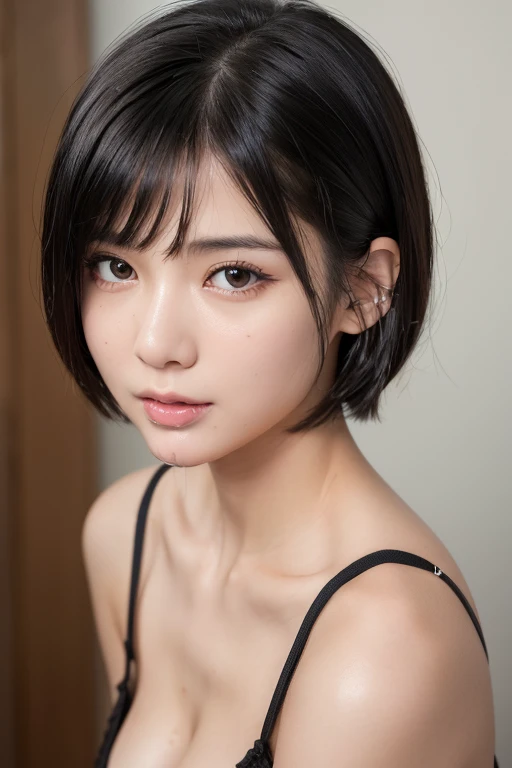 (High resolution:1.3), (16k, Photorealistic, Raw photo, Best image quality: 1.4), Japanese, (One Girl), Beautiful Face, (A vivid face), (Black-haired、short hair:1.3), Beautiful Hairstyles, Realistic eyes, Beautifully detailed eyes, (Realistic Skin), Beautiful skins, attractive, 超A high resolution, Surreal, High detail, Golden Ratio, Highly detailed cute girl,(20-year-old), (vaginal cumshot:1.5)