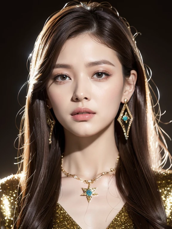 (masterpiece: 1.3), (Maximum resolution: 1.4), (Ultra HDTV: 1.2), Cinema Lights, Ultra HDTV, Detailed eyes and skin, Detailed facial features, High resolution, 8K resolution, Sharp focus, Perfect Style, Beautiful Face, Highly detailed face and skin texture, Fine grain, double eyelid, Thin eyebrows, (Glitter Eyeliner: 1.2), Pale Cheeks, Fair skin:1.2, Shiny little necklace and earrings, Glossy lips: 1.2, (Layered Hairstyles, (Dark brown hair:1.3), Blonde inner hair), Medium Long Hair, break (She's wearing a button-up high school uniform:1.3), (Big Breasts: 1.4), (Cleavage:1.4), ((She is kneeling to me:1.3)), (gyaru's sister:1.2), (A very provocative smile:1.2), (Small beautiful hard nipples:1.2), (Belly button), break ((Cowboy Shot: 1.2)), ((From a very intimate distance: 1.2)), ((Luxurious bedroom at night:1.4)), (Sweaty skin:1.4),