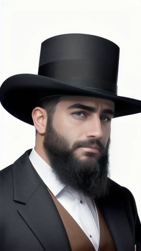 perfect haredim men focus on face