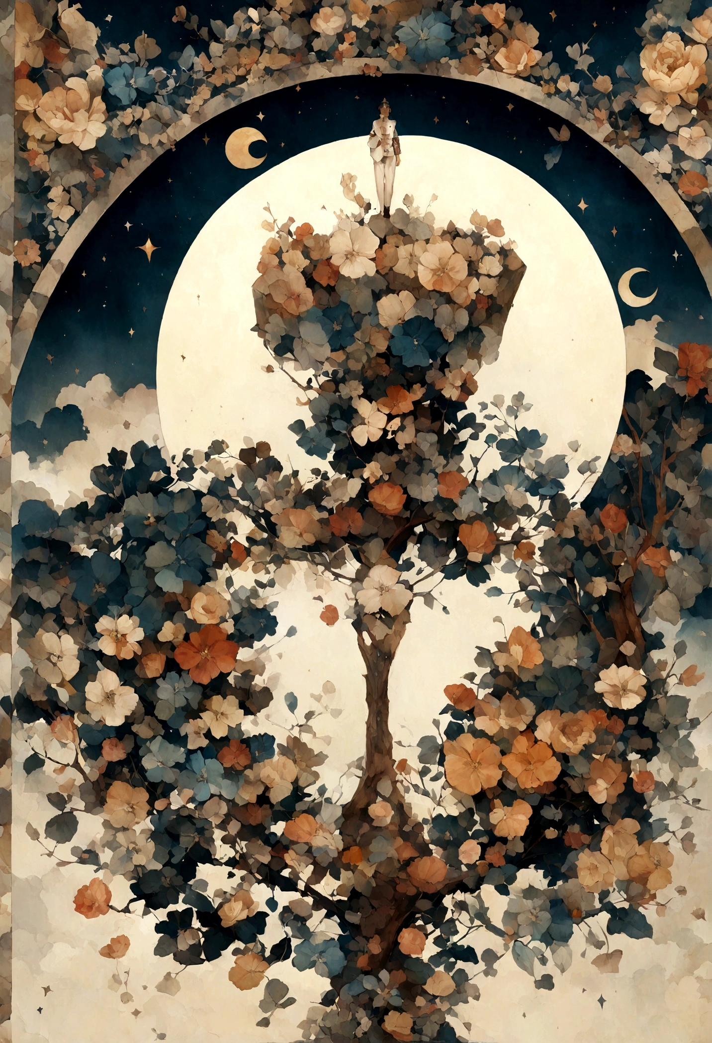 chef-d&#39;artwork, distance de la lune et de la terre