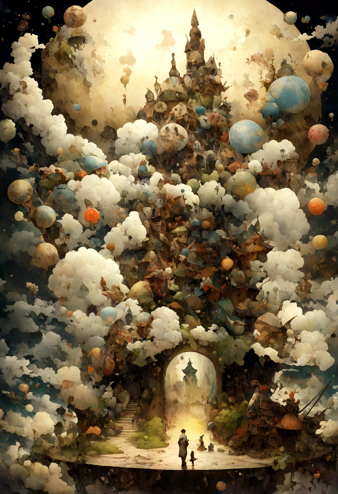 chef-d&#39;artwork, distance de la lune et de la terre