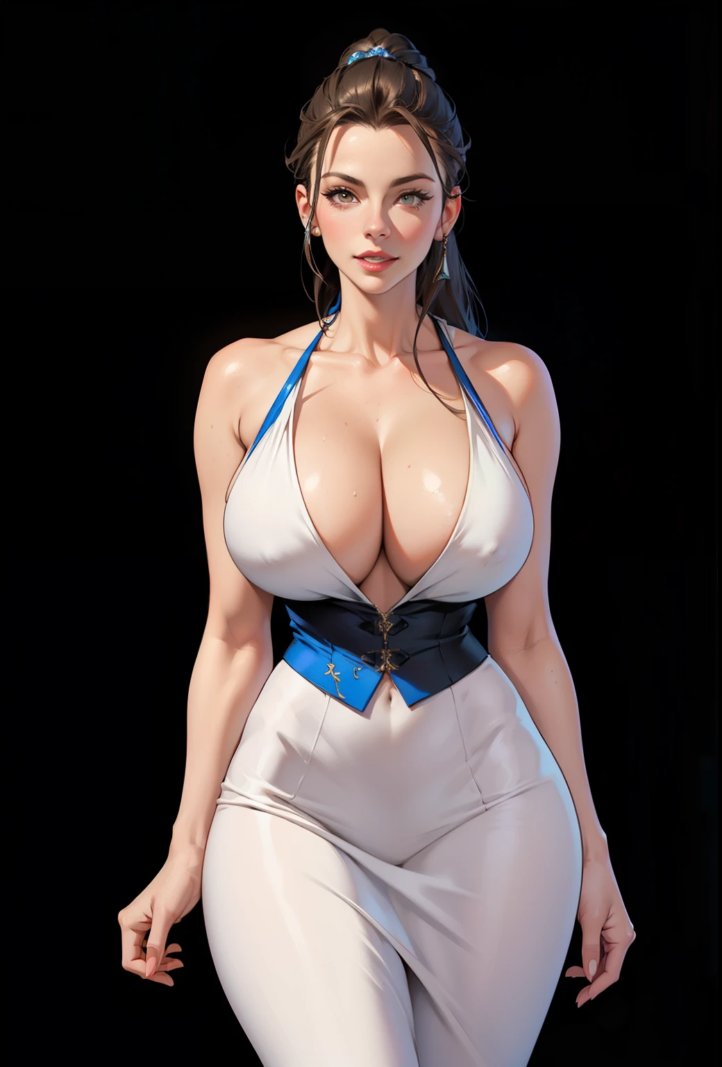 milf, mature female, busty, huge , huge breasts, hentai, high detail, close up, symmetrical, high quality, absurdres, high res, ultrasharp, 8K, masterpiece, extreme attention to detail, perfect face,Realistic, (masterpiece, top quality, best quality,) very detailed, most detailed, (1woman:1.3), smile, red lips, kate beckinsale face, long hair, 