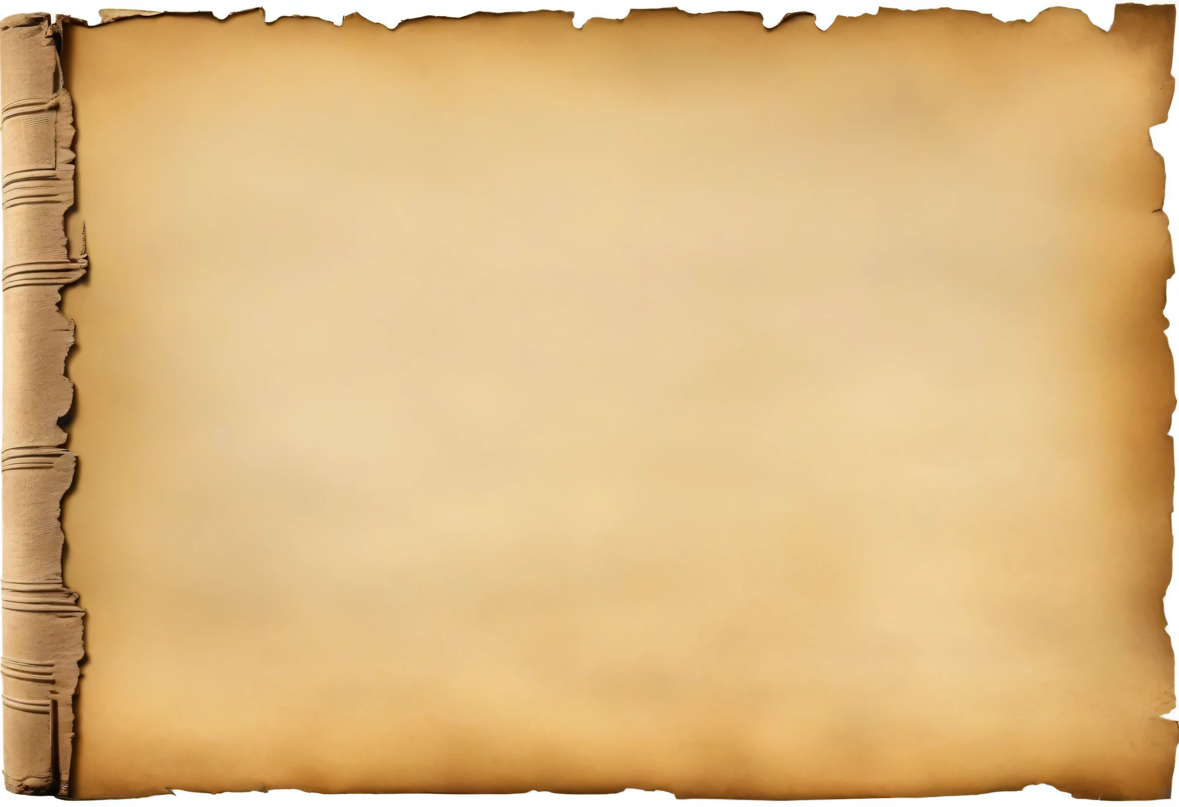 Antiques. A sheet of old thick paper. Clean, without labels. There are traces of antiquity around the edges, darkened edges, with small tears, very photorealistic, museum exhibit, 8k.