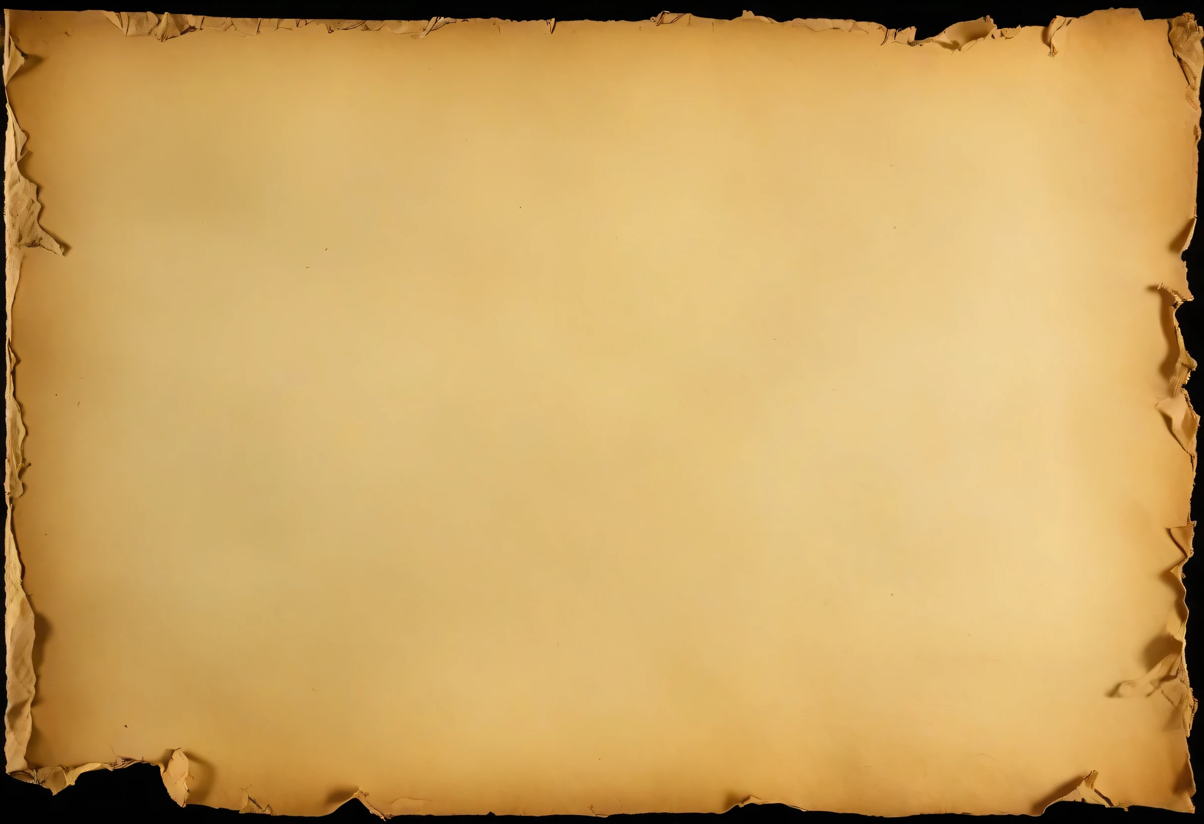 Antiques. A sheet of old thick paper. A clean old sheet without inscriptions. Traces of antiquity, traces of antiquity around the edges, darkened edges, with small tears. Very high-quality photography, the texture of antique paper is visible, a museum exhibit, 8k.