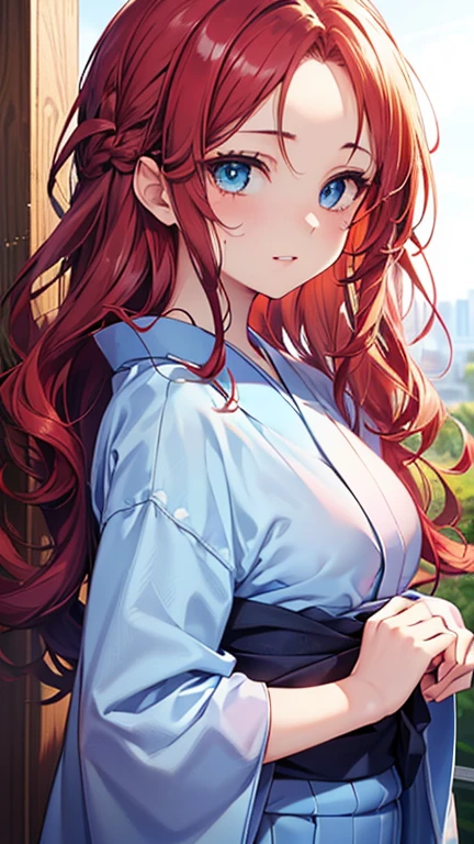 A girl is posing for a photo,pretty girl,Enchanting girl,Anime Girls,
(((One Girl,Baby Face,16 years old))),
BREAK
((Blue Yukata + White stripes), Wearing women's geta on bare feet)、
BREAK
(Red hair, (Long Hair + Bangs that expose the forehead + Wavy back hair))、
(Drooping eyes,blue eyes),(Small breasts),
BREAK
(Evil Smile),
((evening, Shrine grounds)), ((Upper Body Shot)),
BREAK
(Beautiful Hair,Shiny Hair),
(Expression of fine eyes,Beautiful and delicate eyes,Sparkling eyes,Eye Reflexes),
(double eyelid,Long eyelashes),
(Beautiful Nose,Thin Nose),
(Glossy lips,Beautiful Lips,Thick lips),
(Symmetrical facial features,Perfect Face),(((Detailed skin,Oily skin,Textured skin,Beautiful Skin))),
BREAK
(((highest quality)),((masterpiece)),((Very detailed))),((High resolution),(8k),(16k,1080p),(Anime 2D Rendering)),(Anatomically correct),
(The best CG),Highly detailed art,CG illustration,
