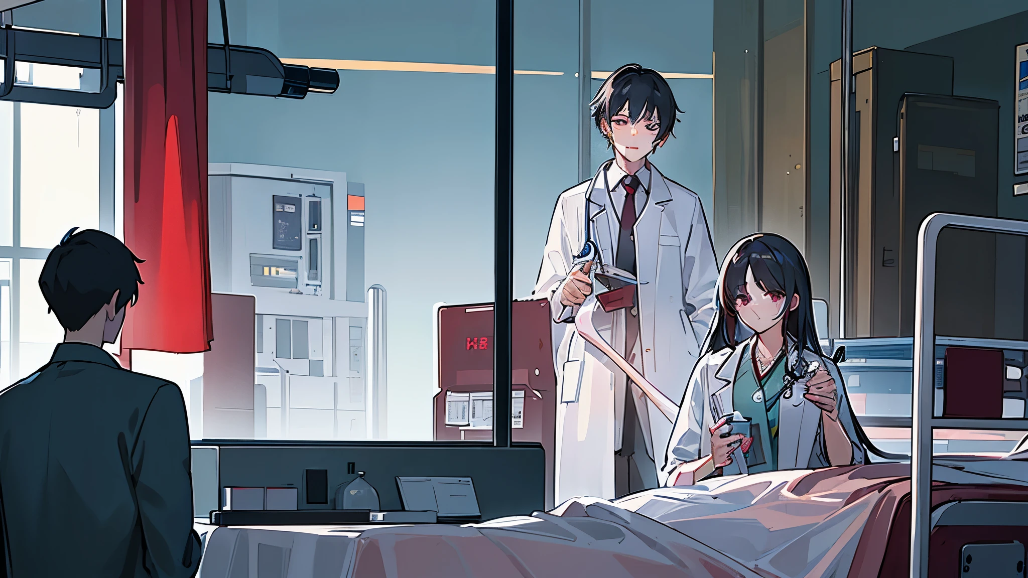 hospital，patient，doctor，A lot of people