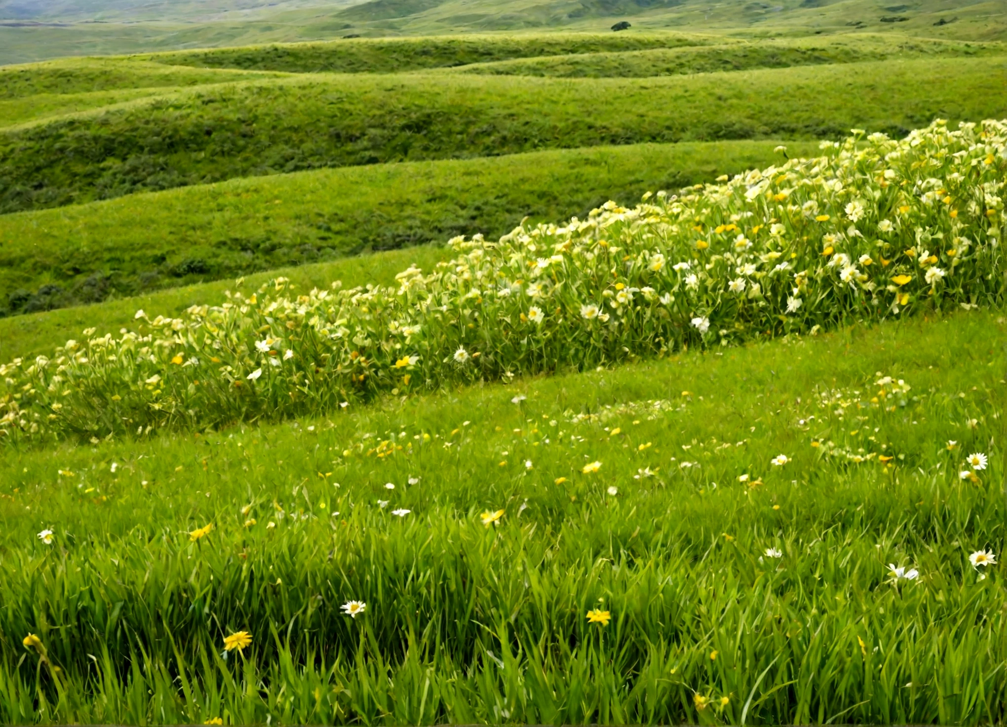 plains, terra seca, terra rachada, montanhas ao fundo, florido, relva, greenish plains