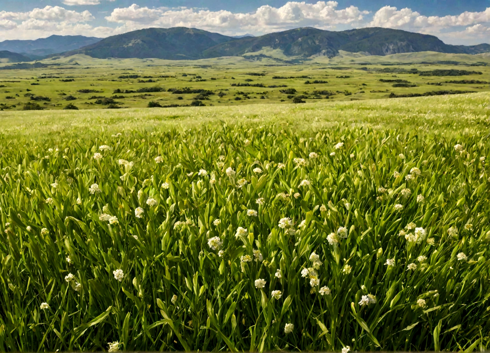 plains, terra seca, terra rachada, montanhas ao fundo, florido, relva, greenish plains, plano