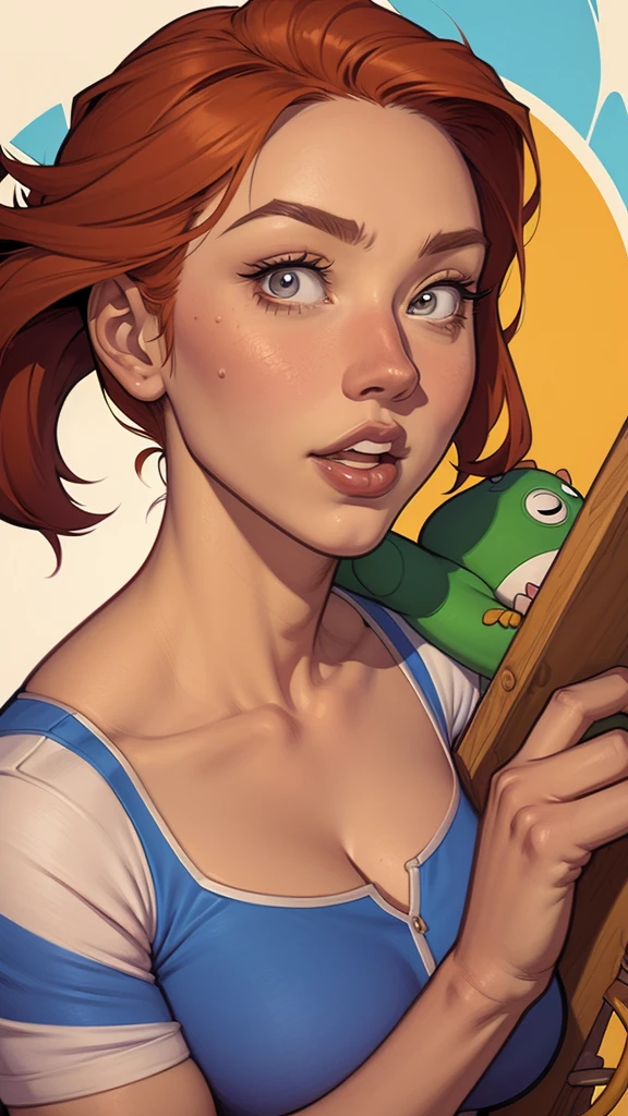 Fundo branco um close up de um desenho animado de um homem e uma mulher, arte de pintura digital dos desenhos animados, pintura digital de desenho animado, arte em quadrinhos ocidental, arte dos desenhos animados style, arte dos desenhos animadosstyle, por Jason Chan, por Ryan Yee, arte dos desenhos animados, western comic style, arte conceitual de desenho animado, cartoon style illustration, velho Oeste, fanart detalhada
