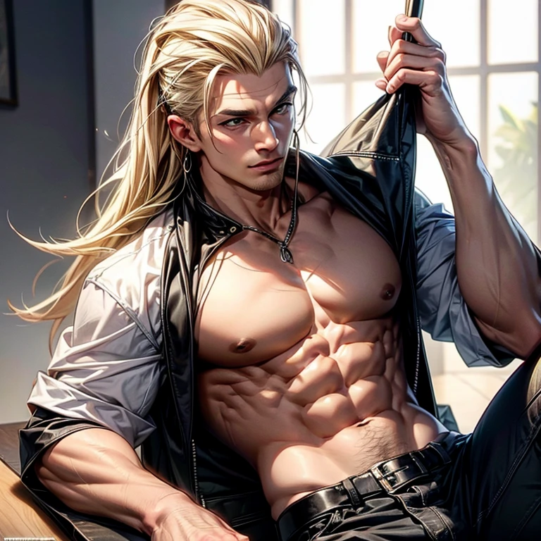 muscular blond man