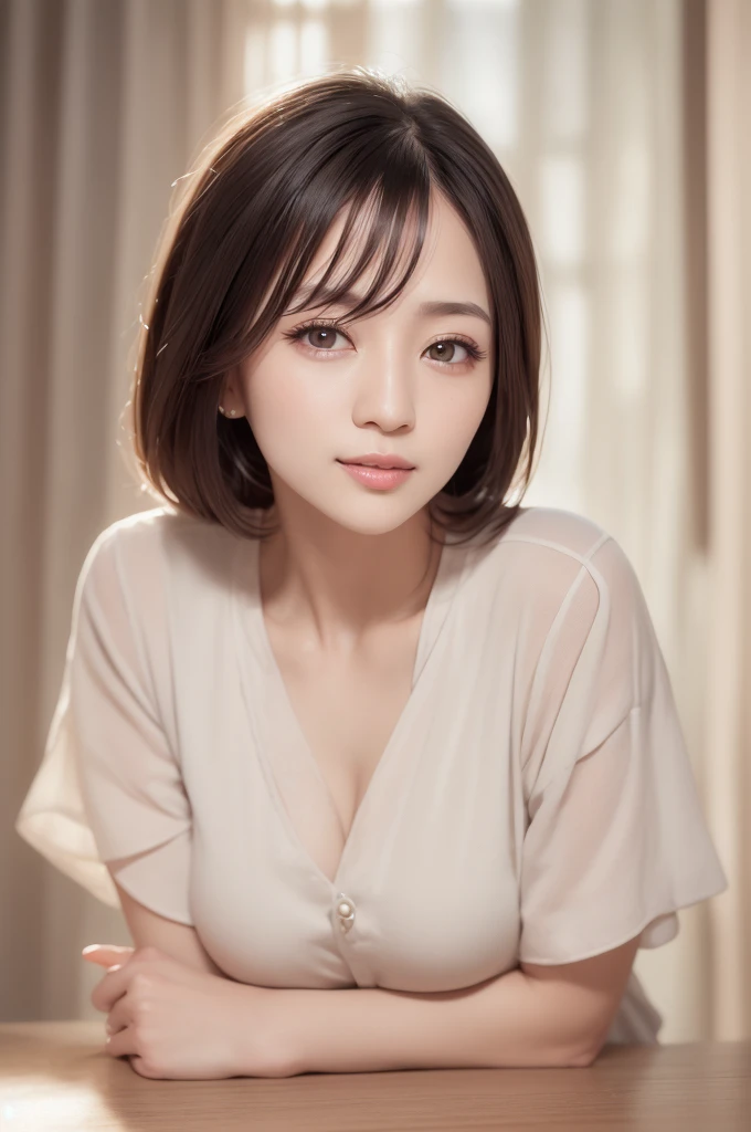 for website about beauty serum, somewhat intelligent look, res dress, best quality, highly detailed, ultra detailed, high resolution, absurdres, straight-on, a so beautiful japanese woman, 32 years old, applying beauty serum, looking at camera and smiling, minimalist white background, highly detailed, photorealistic, glowing skin, sophisticated, elegant, beautiful detailed eyes, beautiful detailed lips, extremely detailed eyes and face, long eyelashes, beautiful short black hair, warm smile, natural lighting, photorealistic, 8k, high quality, detailed portrait, elegant, refined, intellectual, key Light,close_up, lying down, like so young,without shadow