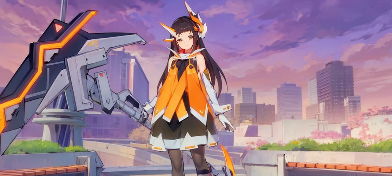 Brown hair. Long hair. Anime girl. Asian girl. Ulzzang. Brown eyes. Smiling. 