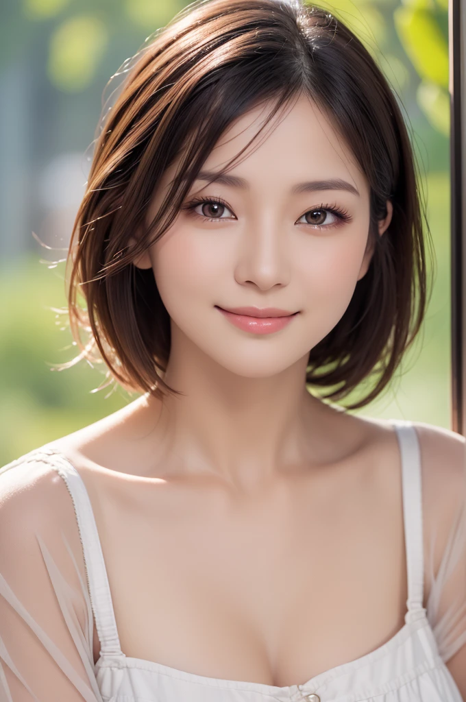 for website about beauty serum, somewhat intelligent look, res dress, best quality, highly detailed, ultra detailed, high resolution, absurdres, straight-on, a so beautiful japanese woman, 40 years old, applying beauty serum, looking at camera and smiling, minimalist white background, highly detailed, photorealistic, glowing skin, sophisticated, elegant, beautiful detailed eyes, beautiful detailed lips, extremely detailed eyes and face, long eyelashes, beautiful short black hair, warm smile, natural lighting, photorealistic, 8k, high quality, detailed portrait, elegant, refined, intellectual, key Light,close_up, lying down, like so young,without shadow