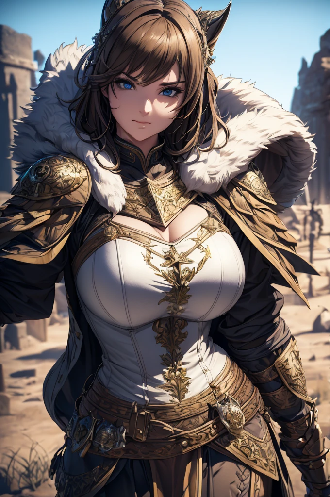 game art,best picture quality,highest resolution,8K,(Bust Photo),(portrait),(head close-up:1.5),(rule of thirds),Unreal Engine 5 Rendering Tasks, (future girl),(female warrior),
20 year old girl,((Hunter)),eyes rich in detail,(big bust),elegant and noble,indifferent,brave,
(medieval fur uniform,glowing magic lines,Animal skin clothing with rich details),medieval lady knight,medieval ranger,
Photo Pose,simple background,movie lights,ray tracing,game CG,((3D Unreal Engine)),OC rendering reflection pattern