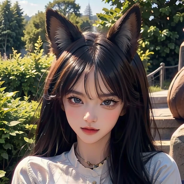 Fox Girl, Fox's Tail, Nine-Tailed Fox,Fox Ears, Black colored hair, Fox Makeup,One Girl、 Kimono with open chest, Body size is 100-70-90!、Nice body, Avatar, face, Open chest, lewd face, Dominant representation, naughty face,Big Breasts,Emphasize cleavage,Show bare skin、Skin is visible、With legs apart、Show off your thighs、With legs apart、A beautifully patterned kimono、I can see her cleavage、Muscular、Uplifting、Abdominal muscles、Exposed skin、Long Hair、Skin Texture、Soft breasts 、outside、Grassy field