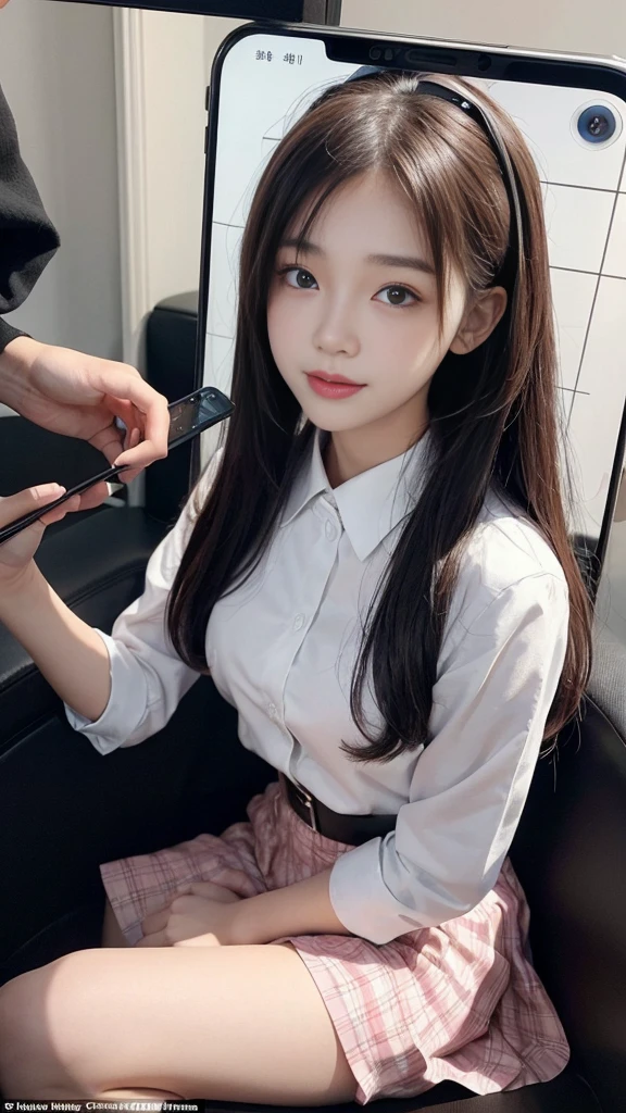 (high quality), (NSFW:1.2), Split screen vertically, 1 girl and 1 man are dating online by exchanging own photos and messages using a smartphone chatting app, 18 years old, korean, long distance relationship, The text is written in English., they weared korean high school uniforms, whole body, Focus your eyes on your phone screen and be happy, Upload your photos to an online community using a smartphone app, Men are crazy about her posts online, just like cartoon cuts., They're sending her messages asking to chat, You are amused by their reactions, light makeup, slim figure, (girl weared thin and natural pantyhose : 1.9), (girl weared slim high_school uniform_pencil skirt and blouse : 1.6),(a man weared high school uniform_shirts and pants:1.5), (they weared school uniform_blazer and tie), separation of cuts, separation of scenes