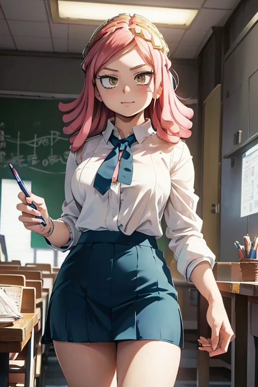 /(Mei Hatsume\),+,(from Boku no hero academia),(masterpiece),(good image),(great resolution),/(Mei Hatsume\),+,(wearing),+,(A pencil skirt and a white blouse)