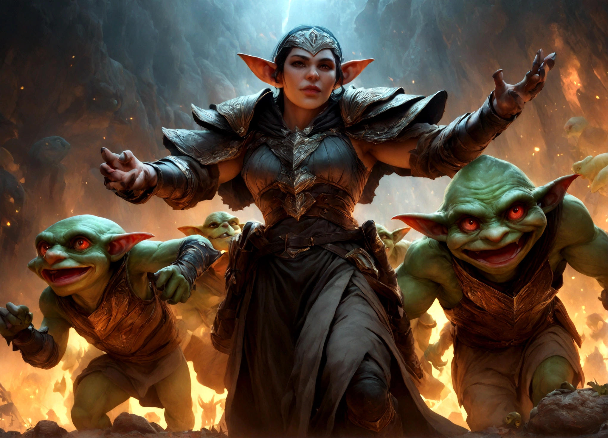 goblin, rogue, (green skin:1.3), official artwork, official dnd art, in the style of Greg Rutkowski, best quality, masterpiece, intricate details,<lora:dnd_goblin-000110:0.8> <lora:samdoesartsSamYang_offsetRightFilesize:1>
