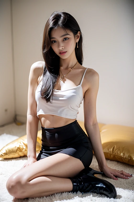 (masterpiece:1.3), (8K, Practical, RAW photos, best quality: 1.4), (1 female),(Sheer silk shirt), (Short skirt), (짙은색 Practical 팬티 스타킹), (wear), (wear), (High heel), (High heel), (Very sexy), (full-body shot), (Beautiful makeover), (유난히 아름다운 Practical 얼굴), (Shape a beautiful body) , (Pretty Face), (Pretty Face), (Long eyelashes), (Double eyelids), (Large bust) , (Keep fit through exercise), (Beautiful abdominal muscles), (beautiful pile), (High), (Such a beautiful body), (Practical face), (Black Hair. separate, long hair:1.3), (아름다운 separate스타일), (Practical eyes), (Very beautiful and delicate eyes), (Practical skin), (Beautiful skin), (absurd), (attractive), (Ultra-high resolution), (extremely Practical), (Very detailed), (Golden Ratio), (Practical 긴 다리), (Practical 팔), (necklace), (earrings),(beautiful nails manicure), (so beautiful and sexy)