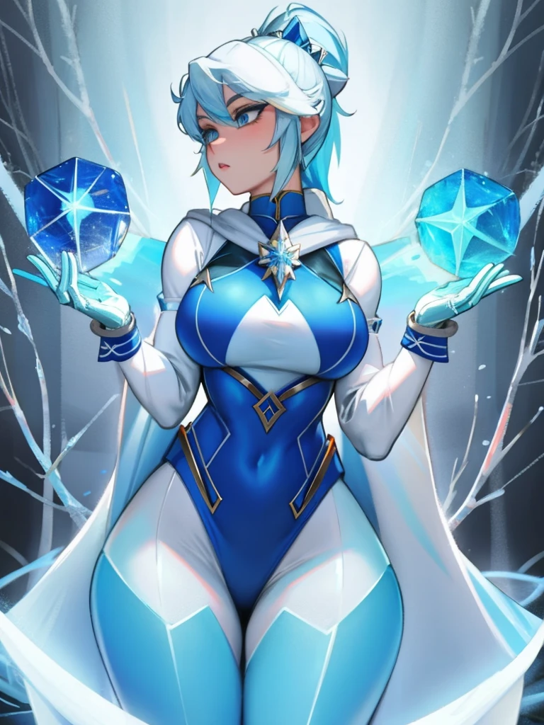 Arctic Frost Ranger: A suit featuring icy blue and frosty white hues, accented with snowflake patterns and frost crystals. This Ranger commands the power of ice and cold, with abilities such as creating blizzards, forming ice constructs for defense, and freezing enemies in their tracks. Frostbite Ranger: A suit with icy blue and white colors, like snow and ice. This Ranger can freeze enemies with ice blasts, create protective ice shields, and summon blizzards to slow down foes.