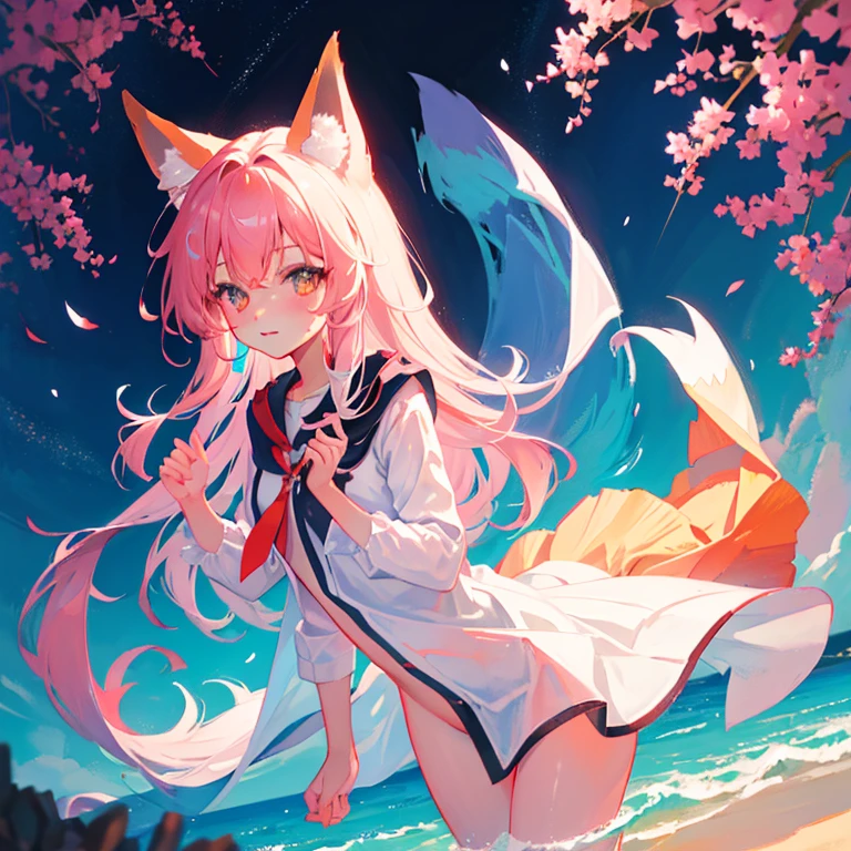 Fox Girl, Fox&#39;s Tail, Nine-Tailed Fox,Fox Ears, Black colored hair, Fox Makeup,One Girl、 Kimono with open chest, Body size is 100-70-90!、Nice body, Avatar, face, Open chest, lewd face, Dominant representation, naughty face,Big Breasts,Emphasize cleavage,Show bare skin、Skin is visible、With legs apart、Show off your thighs、With legs apart、A beautifully patterned kimono、I can see her cleavage、Muscular、Uplifting、Abdominal muscles、Exposed skin、Long Hair、Skin Texture、Soft breasts 、outside、Grassy field