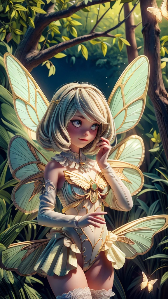 a beautiful girl with moth wings, intricate moth wings, detailed moth wing patterns, ethereal moth girl, delicate moth features, graceful moth-like pose, whimsical moth-themed fantasy portrait, detailed moth wing textures, moth girl in a dreamlike forest scene, soft natural lighting, pastel color palette, cinematic composition, masterpiece, highly detailed, 8k, photorealistic