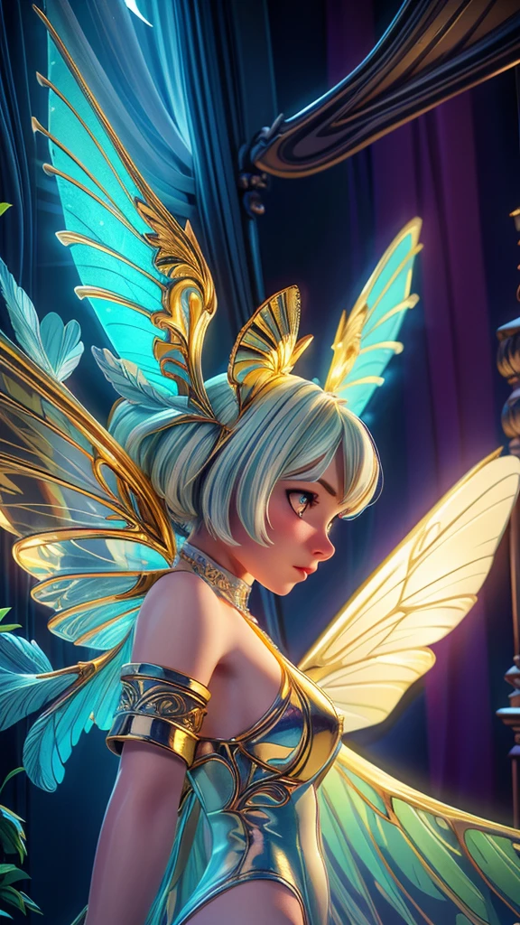 A beautiful young girl with moth wings, delicate moth wing-like insect wings, ethereal moth wings, soft pale wings, intricate detailed wings, flowing graceful wings, intricate wing patterns, highly detailed wings, photorealistic wings, (best quality,8k,highres,masterpiece:1.2),ultra-detailed,(realistic,photorealistic,photo-realistic:1.37),portrait,fantasy,magical realism,dramatic lighting,dramatic shadows,vibrant colors,jewel toned colors,glowing bioluminescent wings,shimmering translucent wings,dreamlike,whimsical,mystical,ethereal