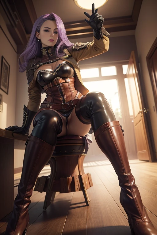 defsonya, purple hair, (((full body))), jodhpurs, riding pants, tight pants, (pants), beige pants riding coat, (((tailcoat))), red tailcoat, equestrian, equestrienne, ((riding crop)), (((brown leather thigh high boots))), (((brown leather thigh-high boots))), (((brown boots))), (((brown leather gloves))), ((opera gloves)), gloves, ((jockey)), heel being shown, using riding crop, ((stiletto heel)), pointy heel, ((sitting on saddle)), ((brown saddle)), ((riding saddle)), legs across saddle, sitting pretty,riding crop(5:1),sexy,anime(7:1),POV(3:1),1girl(5:1),busty,thin waist,high quality,best quality,racetrack,grassy field,race track,boot worship(3:1),horse race track,anime milf,mature anime woman,boot fetish(3:1),white pants,anime style,solo,anime face(3:1),looking at viewer,looking at camera,purple hair,femdom[2:1],fullbody(3:1),tan pants,pants,small nose,anime nose(3:1),no nose,full body view,beige pants,looking down at viewer(4:1),foreshortening,beige_pants,beige riding pants,riding_pants(4:1),looking down,pov eye contact,presenting boot,pointing sole of boot at camera,from below(3:1),viewed from below,anime style,anime(5:1),whip,fully clothed,wearing pants,cream pants,tights,leggings,white tights,cream tights,boot sole(3:1),tight_pants(3:1),low angle,low angle view,(((boot worship POV))),defpants