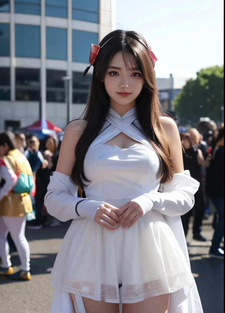 Textured skin, Super Detail, high details, High quality, Best Quality, hight resolution, 1080p, hard disk, Beautiful,(Gundam Girl),Cosplay,Cosplay Competitions,Gundam Girl,Cosplay Girl