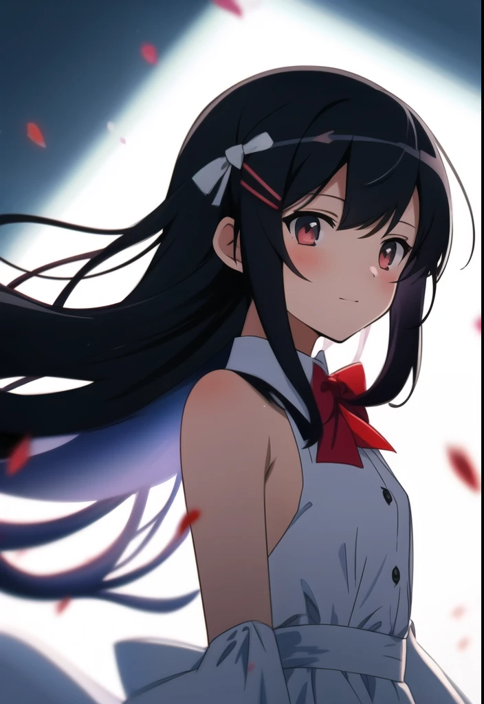 Gorgeous light and shadow,Backlight,1 Girl, Blunt side bangs,Hair between the eyes,Deep red and blue gradient eyes,Delicate face, ribbon,White Dress, bow tie, Buttons, Bare shoulders,Detached sleeves,(Small Breasts), ((breeze)), Splashing splashes,Wind,Flowing long hair,(shattered glass),,Flying water,hair covering your body,Flying red ribbon,
(Ink painting style),-yeld fee anime character, Perfect face, masterpiece, OK, comics,Black Hair,Dark red hair,Short shoulder-length hair,Braided side braids,Simple hairpin,Eyes: Deep blue fading to deep red
[:(Slender arms and hands):0.8]