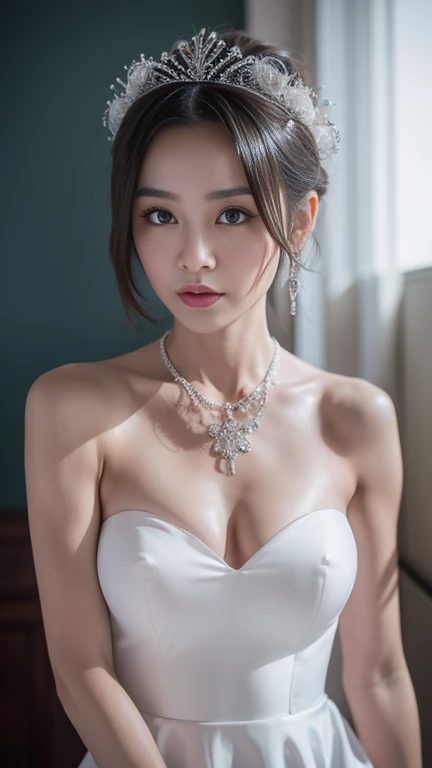 best quality, masterpiece, highres, 1girl,china wedding dress,hair ornament,necklace, jewelry,Beautiful face,upon_body, tyndall effect,photorealistic, dark studio, rim lighting, two tone lighting,(high detailed skin:1.2), 8k uhd, dslr, soft lighting, high quality, volumetric lighting, candid, Photograph, high resolution, 4k, 8k, Bokeh
