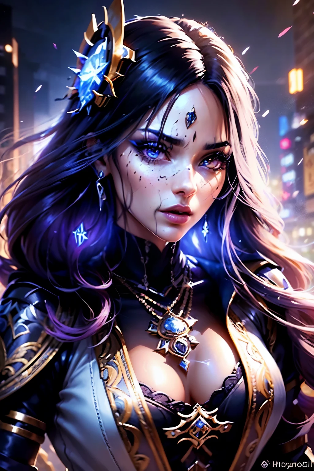 a woman in modern hip hop clothing, extremely detailed and realistic face, beautiful detailed eyes, beautiful detailed lips, long eyelashes, elegant and attractive expression, detailed hair ornament, exotic long hair, detailed jewelry, long sexy boots, realistic fashion, 8k, hyperrealistic, photorealistic, cinematic dramatic lighting, epic fantasy, hyper detailed, vibrant colors, masterpiece